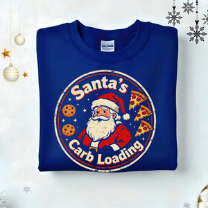 Santa’s Carb Loading Christmas Sweatshirt – funny gym and food meme holiday sweatshirt for fitness lovers by Memez.Store.”