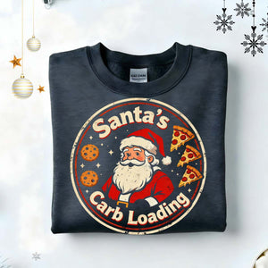 Santa’s Carb Loading Christmas Sweatshirt – funny gym and food meme holiday sweatshirt for fitness lovers by Memez.Store.”