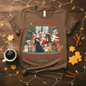 Santa's Real Helper funny pet lover Christmas t-shirt