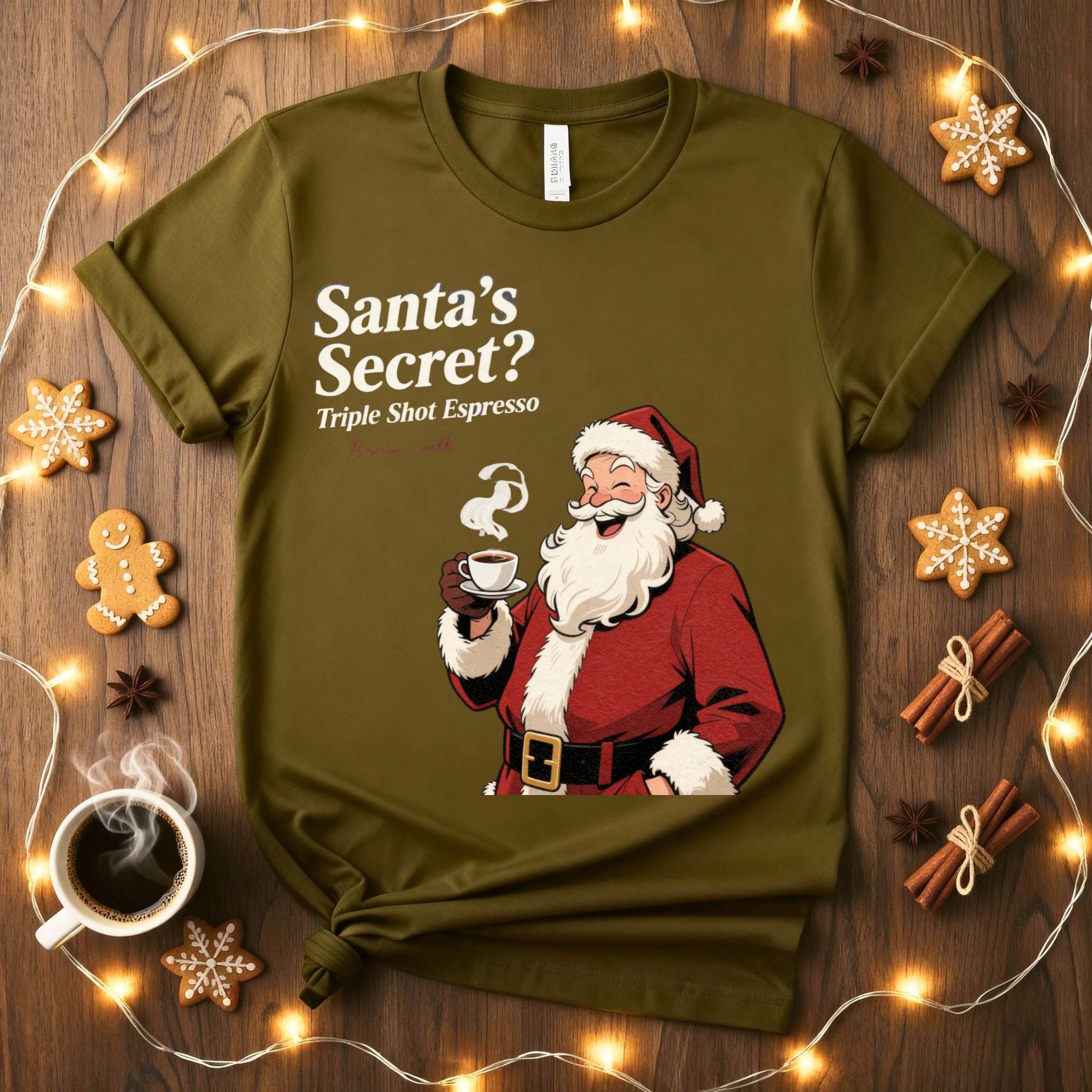 Santaβs Secret Meme Funny Tee β Funny Christmas meme shirt for humor lovers, Santa-themed sarcastic holiday tee.