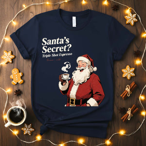 Santa’s Secret Meme Funny Tee – Funny Christmas meme shirt for humor lovers, Santa-themed sarcastic holiday tee.
