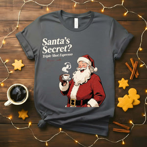 Santa’s Secret Meme Funny Tee – Funny Christmas meme shirt for humor lovers, Santa-themed sarcastic holiday tee.