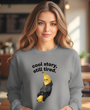 Cool Story Still Tired cotton blend crewneck