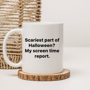 Halloween sarcasm coffee cup with meme design