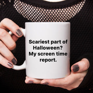 Halloween sarcasm coffee cup with meme design