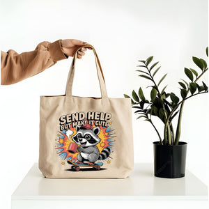 “Send Help But Make It Cute Tote Bag Memez Store funny design”