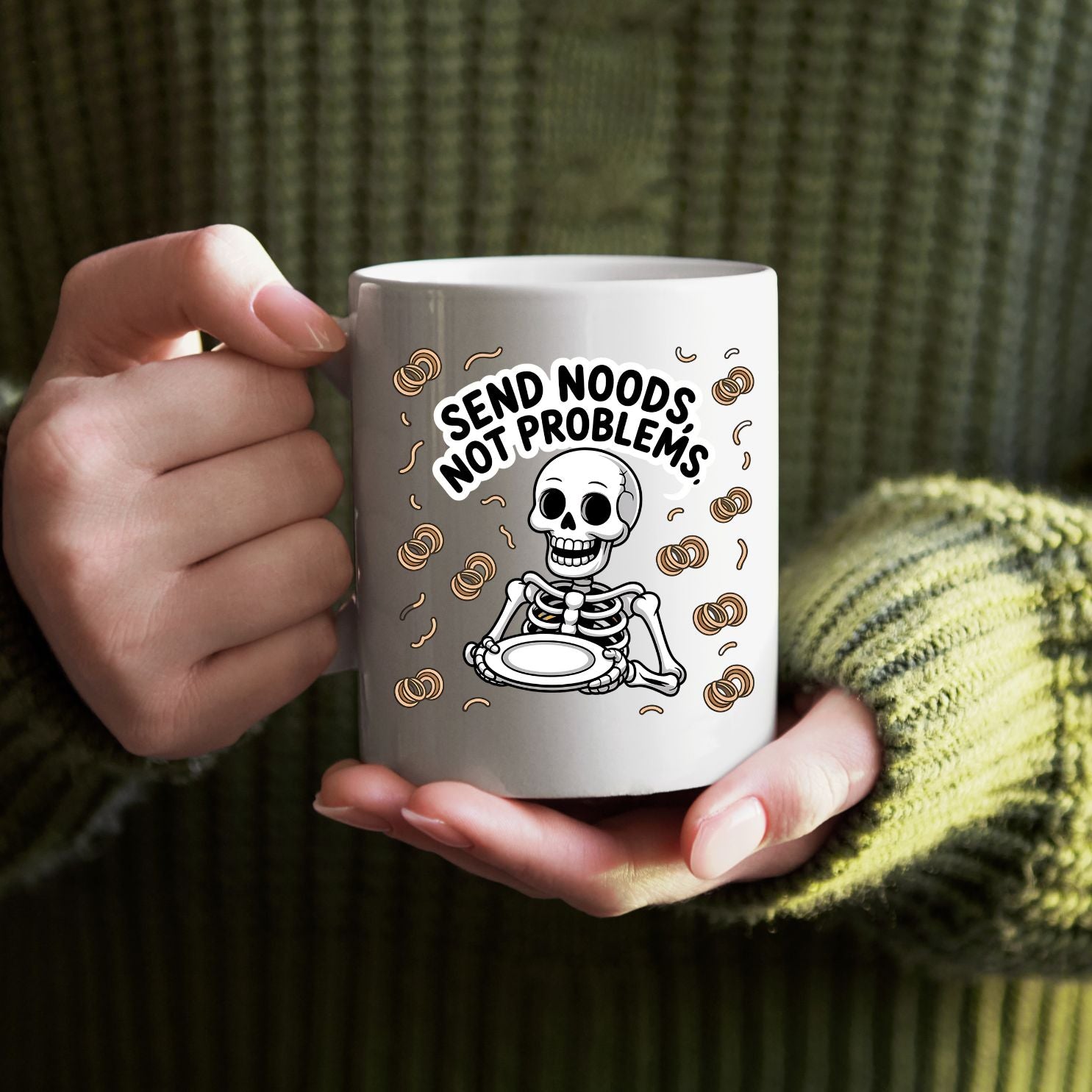 Send Noods Not Problems funny ramen mug