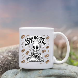 Noodle meme ceramic coffee cup on desk