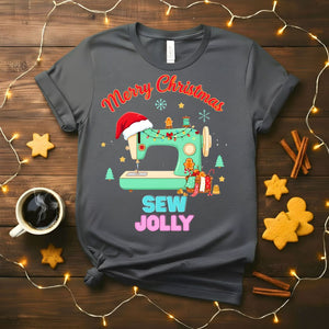 Sew Jolly Meme Funny T-Shirt with crafting pun design
