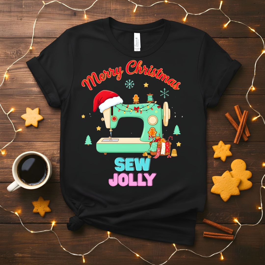 Sew Jolly Meme Funny T-Shirt with crafting pun design