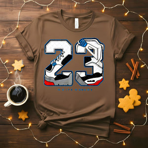 Shoes 23 Meme Funny T-Shirt with bold text design