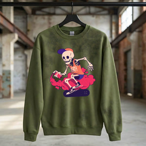 Graffiti bones graphic urban crewneck pullover
