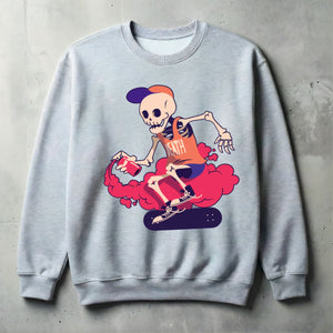 Graffiti bones graphic urban crewneck pullover