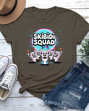 Skibidi Squad T-Shirt Unisex Jersey Short Sleeve Tee