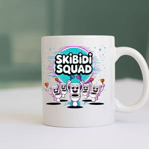 Skibidi meme coffee mug close-up