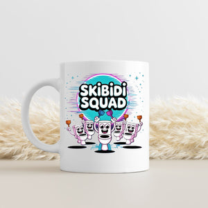 Skibidi meme coffee mug close-up