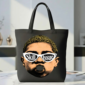 Skill Issue Tote Bag with bold gamer text design