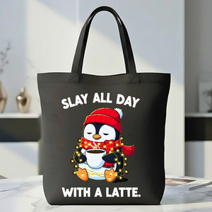 Slay All Day Coffee Christmas funny festive tote bag