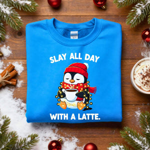 Slay All The Day With Latte Christmas Sweatshirt