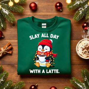 Slay All The Day With Latte Christmas Sweatshirt