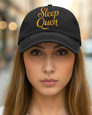 Funny Sleep Queen embroidered cap meme streetwear”