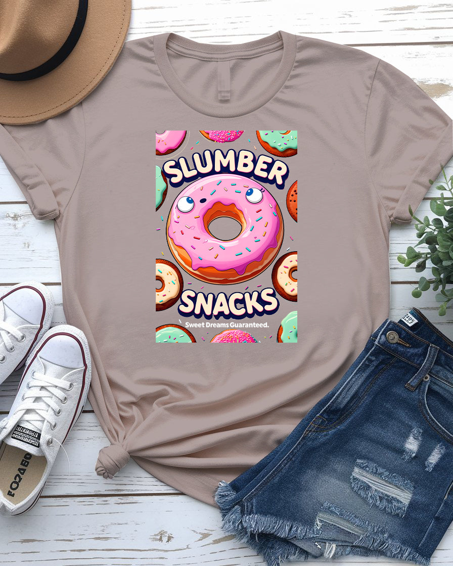 Slumber Snacks Donut Tee – Funny Foodie Shirt | Memez Store
