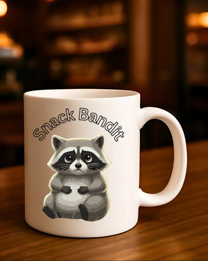 Snack Bandit Raccoon Mug funny ceramic coffee cup