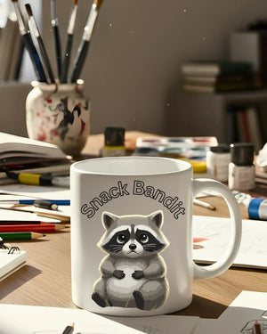 Snack Bandit Raccoon Mug funny ceramic coffee cup