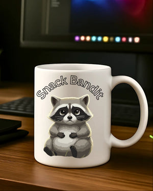Snack Bandit Raccoon Mug funny ceramic coffee cup