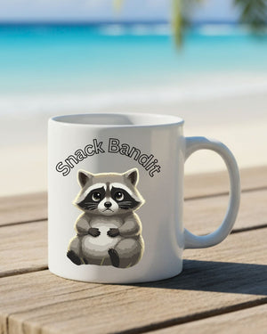 Snack Bandit Raccoon Mug funny ceramic coffee cup