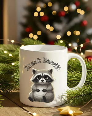 Snack Bandit Raccoon Mug funny ceramic coffee cup