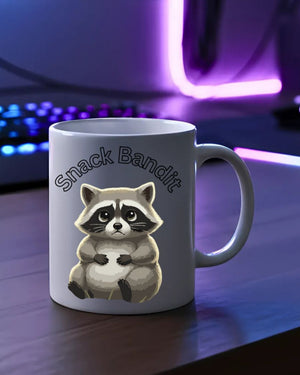 Snack Bandit Raccoon Mug funny ceramic coffee cup