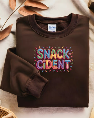 Unisex snackcident embroidered sweatshirt for snack lovers”