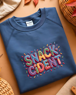 Unisex snackcident embroidered sweatshirt for snack lovers”