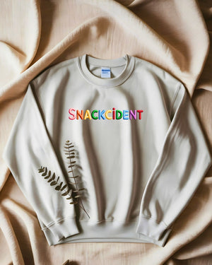 Unisex embroidered Snackcident sweatshirt oversized