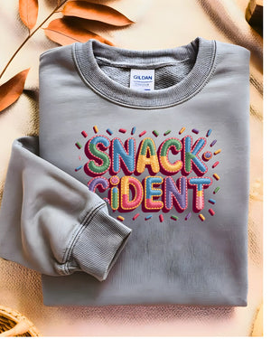 Unisex snackcident embroidered sweatshirt for snack lovers”