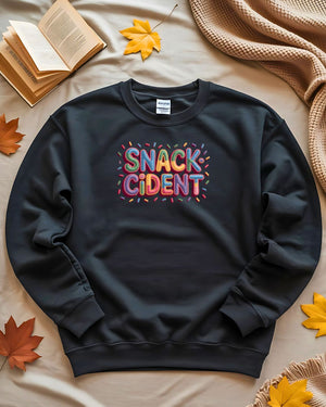 Unisex snackcident embroidered sweatshirt for snack lovers”