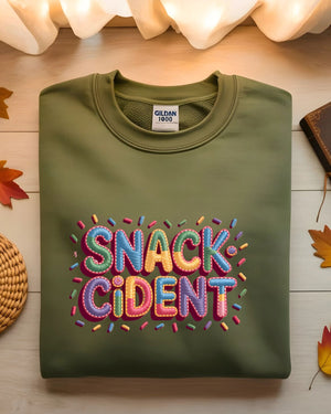 Unisex snackcident embroidered sweatshirt for snack lovers”