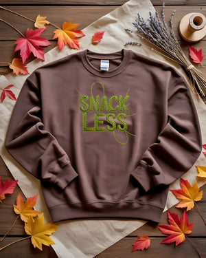 Cozy foodie humor embroidered sweatshirt snackless
