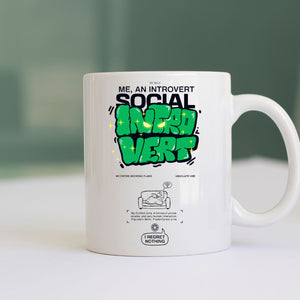 Relatable funny mug for introverts and coffee lovers