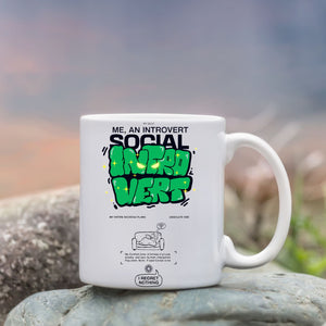 Social Introvert ceramic mug in 11oz and 15oz sizes