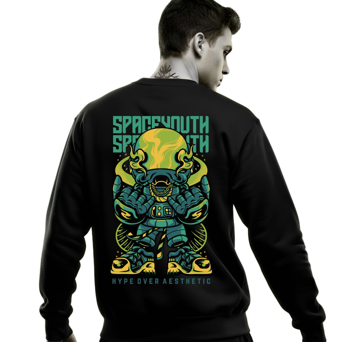 Space youth streetwear crewneck sweatshirt by Memez Store