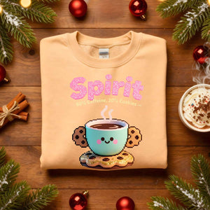 Spirit 80% Caffeine 20% Cookie Christmas Sweatshirt, funny coffee and cookie meme holiday pullover, cozy unisex Christmas humor apparel by Memez.Store, caffeine Christmas sweatshirt 2025.