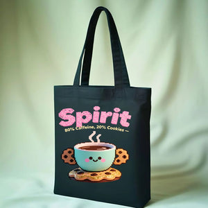 Spirit 80 percent caffeine 20 percent cookies funny tote bag