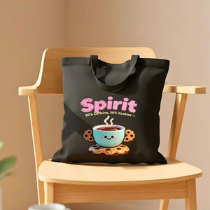 Spirit 80 percent caffeine 20 percent cookies funny tote bag