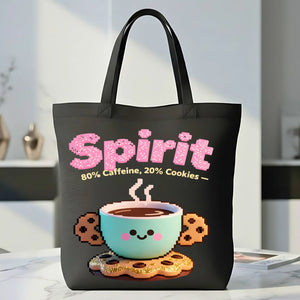 Spirit 80 percent caffeine 20 percent cookies funny tote bag
