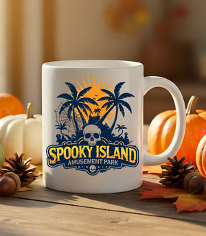 Haunted carnival Halloween ceramic coffee cup”