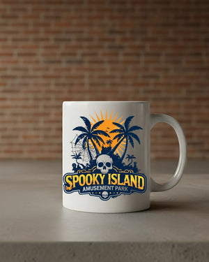 Haunted carnival Halloween ceramic coffee cup”