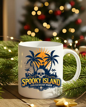 Haunted carnival Halloween ceramic coffee cup”