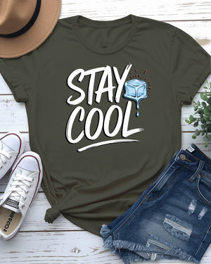 Stay Cool meme tee shirt design